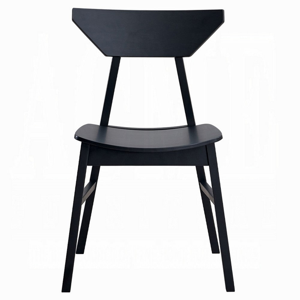 Frey 4pc Dining Side Chair Set, Low Curved Back, Scandinavian Black -BM333928