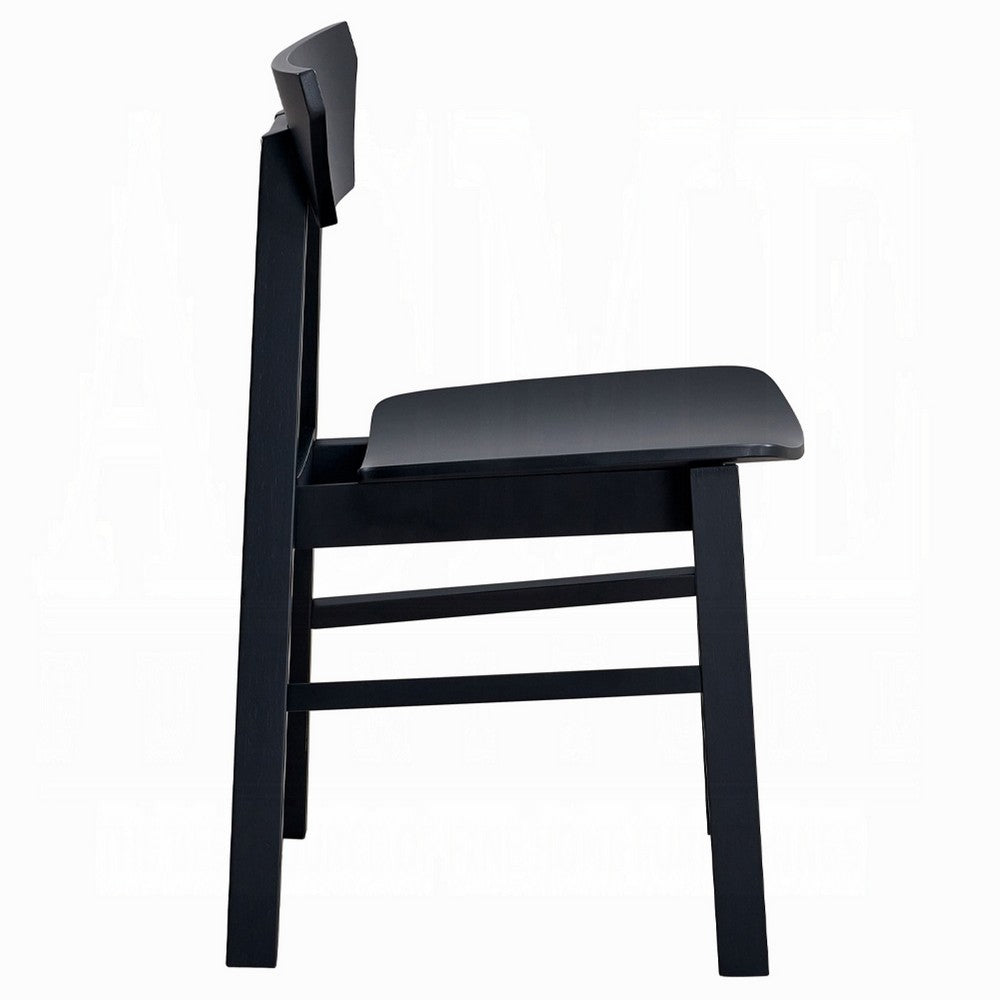 Frey 4pc Dining Side Chair Set, Low Curved Back, Scandinavian Black -BM333928
