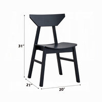 Frey 4pc Dining Side Chair Set, Low Curved Back, Scandinavian Black -BM333928