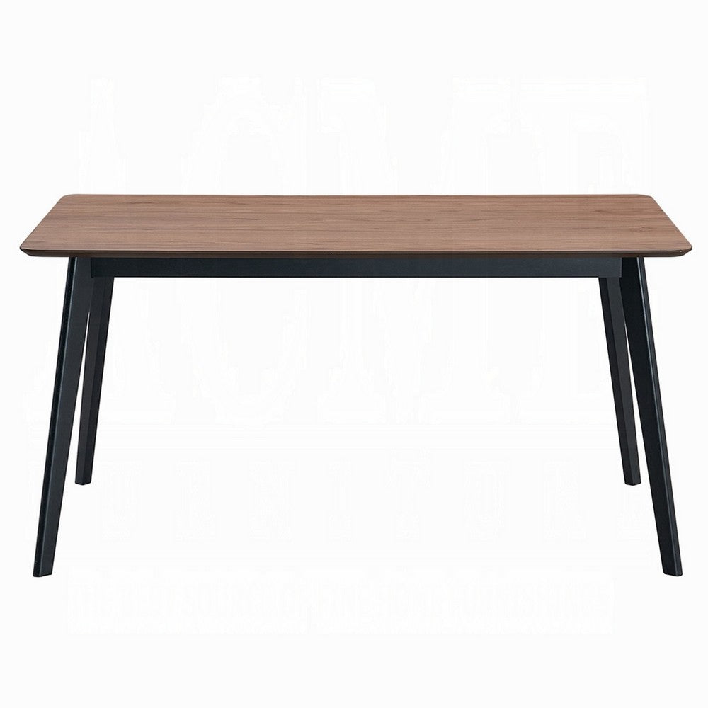 Bery Dining Table, 59 Inch Rectangular Brown Top, Scandinavian Black -BM333929