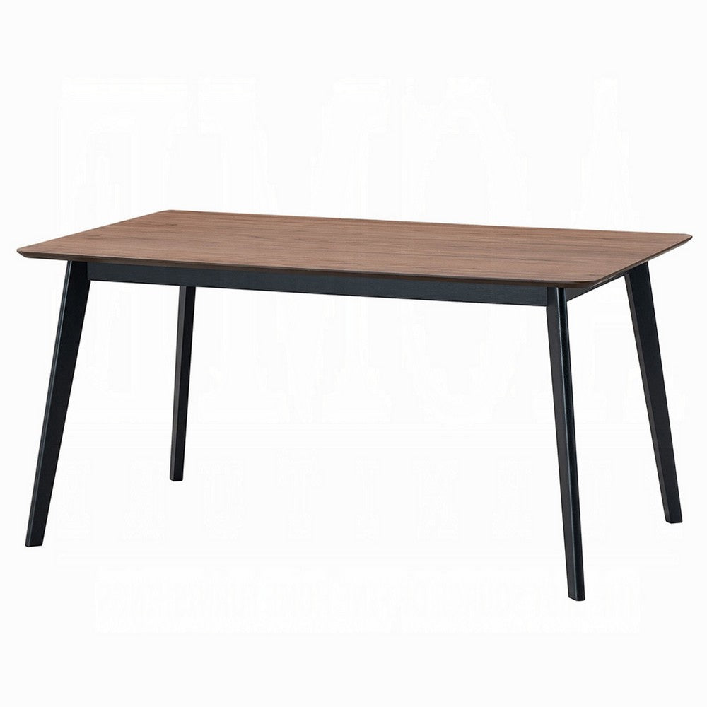 Bery Dining Table, 59 Inch Rectangular Brown Top, Scandinavian Black -BM333929