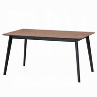 Bery Dining Table, 59 Inch Rectangular Brown Top, Scandinavian Black -BM333929