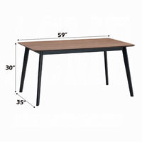 Bery Dining Table, 59 Inch Rectangular Brown Top, Scandinavian Black -BM333929