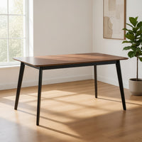 Bery Dining Table, 59 Inch Rectangular Brown Top, Scandinavian Black -BM333929