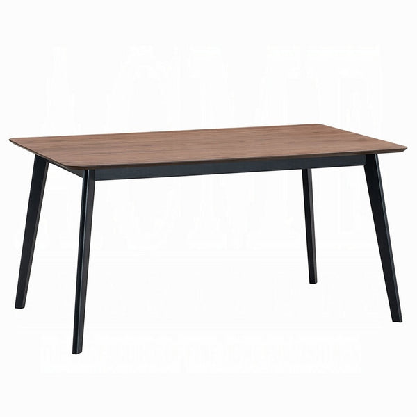 Bery Dining Table, 59 Inch Rectangular Brown Top, Scandinavian Black -BM333929