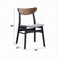 Bery Dining Side Chair Set of 2, Gray Linen Seat, Scandinavian Black -BM333930