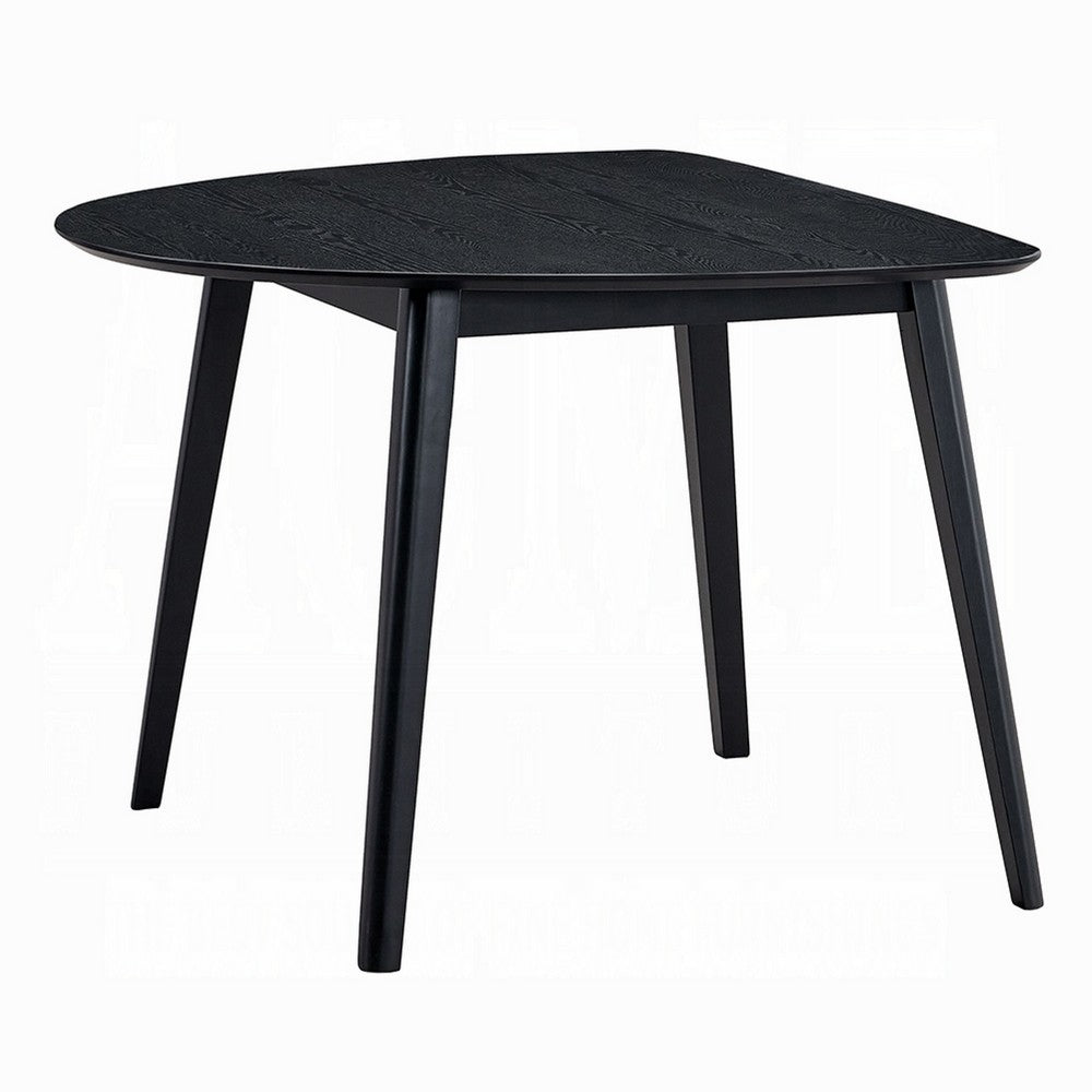 Rory Dining Table, 43 Inch Half Moon Top, Scandinavian Black Wood -BM333931