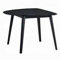 Rory Dining Table, 43 Inch Half Moon Top, Scandinavian Black Wood -BM333931