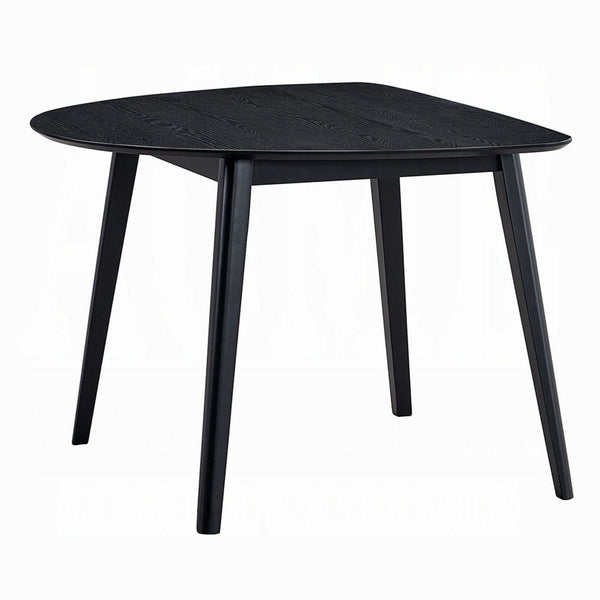 Rory Dining Table, 43 Inch Half Moon Top, Scandinavian Black Wood -BM333931