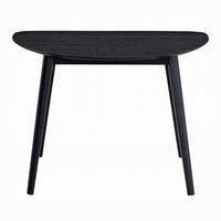 Rory Dining Table, 43 Inch Half Moon Top, Scandinavian Black Wood -BM333931