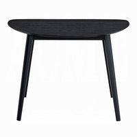 Rory Dining Table, 43 Inch Half Moon Top, Scandinavian Black Wood -BM333931