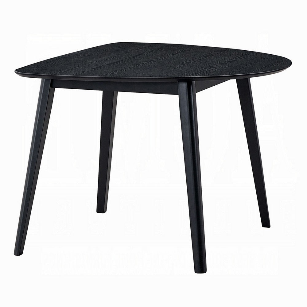 Rory Dining Table, 43 Inch Half Moon Top, Scandinavian Black Wood -BM333931