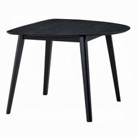 Rory Dining Table, 43 Inch Half Moon Top, Scandinavian Black Wood -BM333931