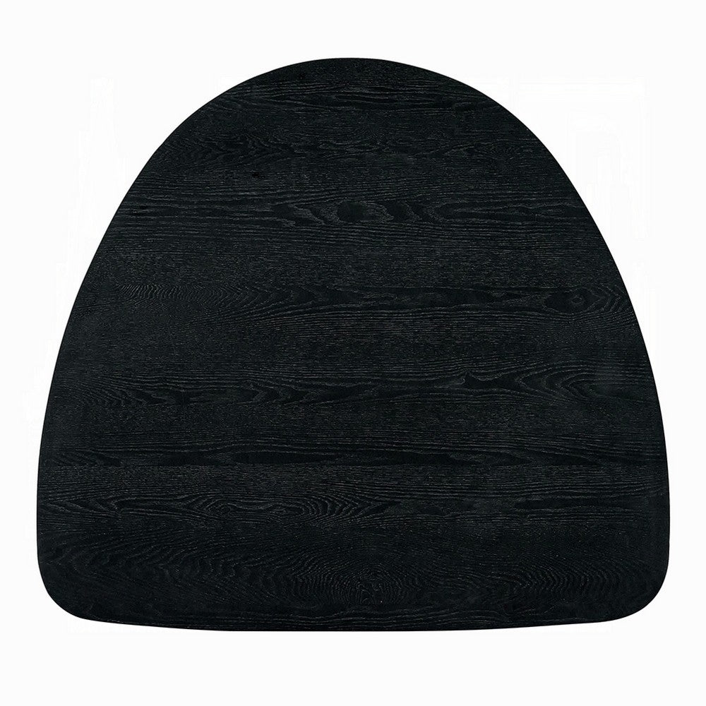 Rory Dining Table, 43 Inch Half Moon Top, Scandinavian Black Wood -BM333931