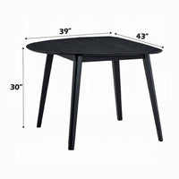 Rory Dining Table, 43 Inch Half Moon Top, Scandinavian Black Wood -BM333931