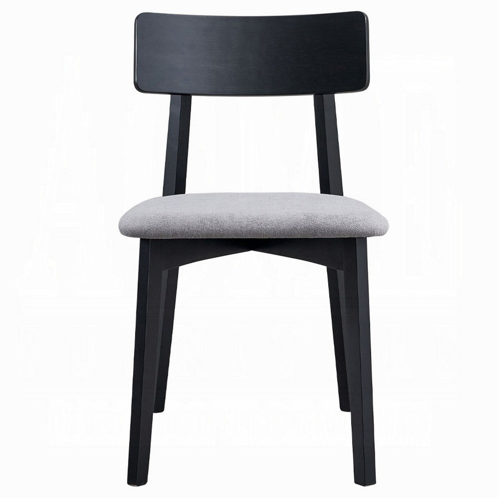 Rory Dining Side Chair Set of 2, Low Curved Back, Scandinavian Black -BM333932