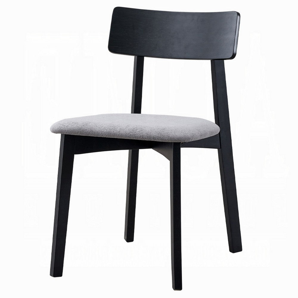 Rory Dining Side Chair Set of 2, Low Curved Back, Scandinavian Black -BM333932