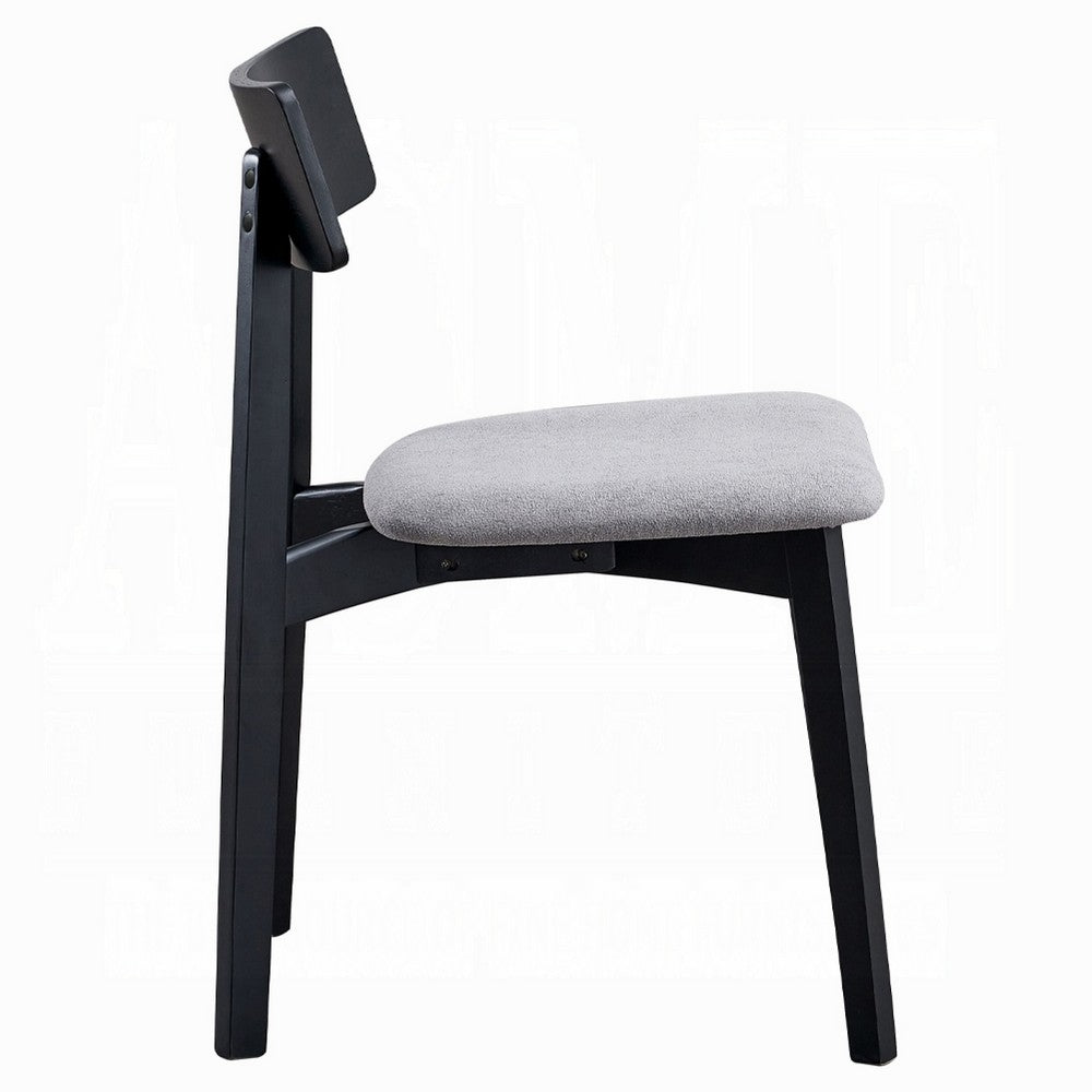 Rory Dining Side Chair Set of 2, Low Curved Back, Scandinavian Black -BM333932