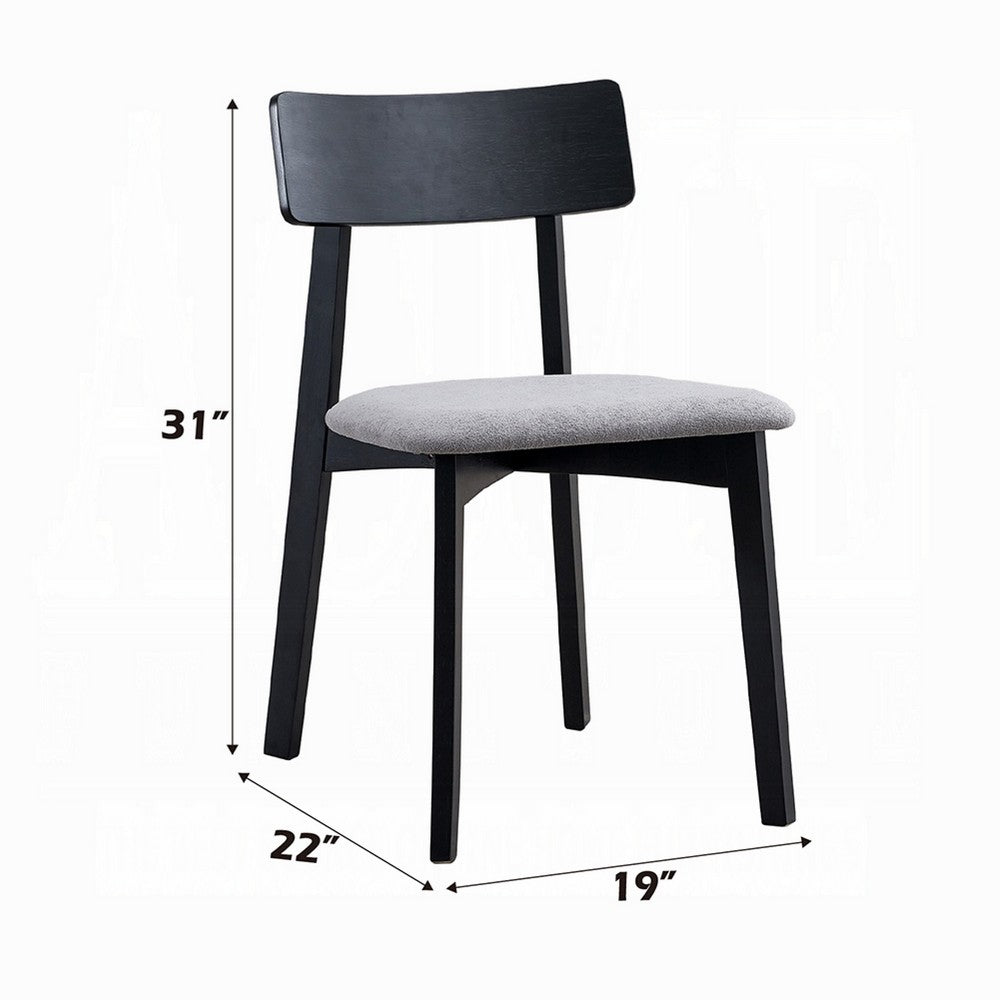 Rory Dining Side Chair Set of 2, Low Curved Back, Scandinavian Black -BM333932