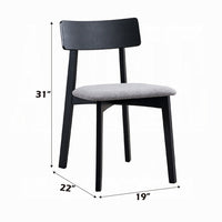 Rory Dining Side Chair Set of 2, Low Curved Back, Scandinavian Black -BM333932
