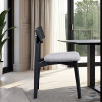 Rory Dining Side Chair Set of 2, Low Curved Back, Scandinavian Black -BM333932