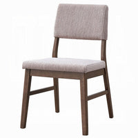 Koen Dining Side Chair Set of 2, Beige Corduroy Cushion, Walnut Brown -BM333933