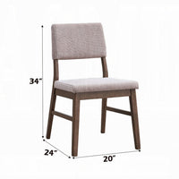 Koen Dining Side Chair Set of 2, Beige Corduroy Cushion, Walnut Brown -BM333933