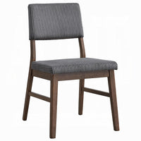 Koen Dining Side Chair Set of 2, Dark Gray Corduroy, Walnut Brown -BM333934