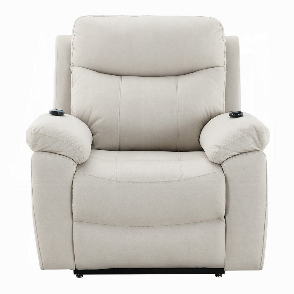 Cheru Power Motion Lift and Recliner Chair with Heated Massage, Ivory  -BM333941