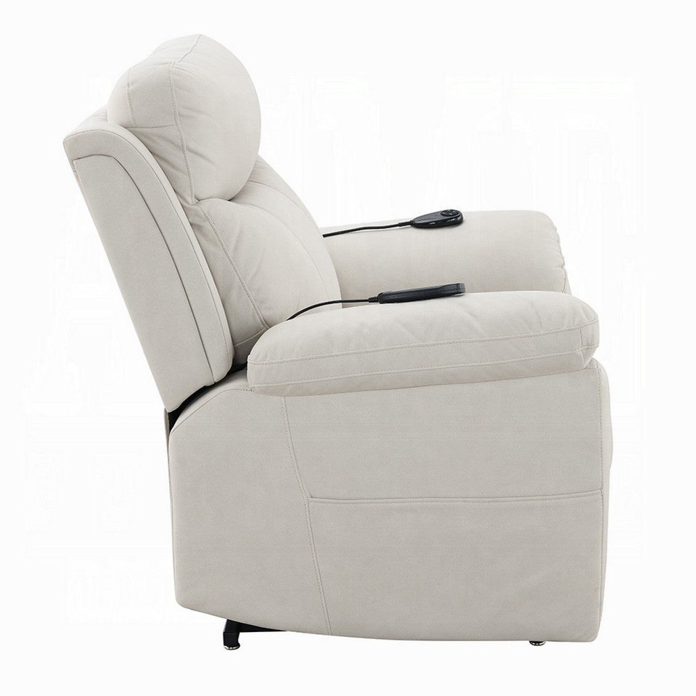 Cheru Power Motion Lift and Recliner Chair with Heated Massage, Ivory  -BM333941