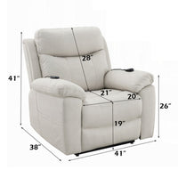 Cheru Power Motion Lift and Recliner Chair with Heated Massage, Ivory  -BM333941