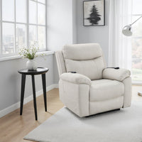 Cheru Power Motion Lift and Recliner Chair with Heated Massage, Ivory  -BM333941