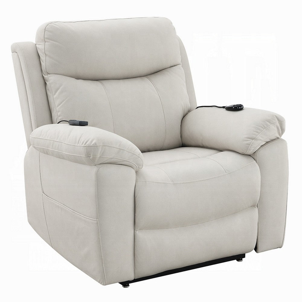 Cheru Power Motion Lift and Recliner Chair with Heated Massage, Ivory  -BM333941