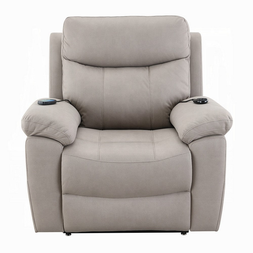 Cheru Power Motion Lift and Recliner Chair with Heated Massage, Gray -BM333942