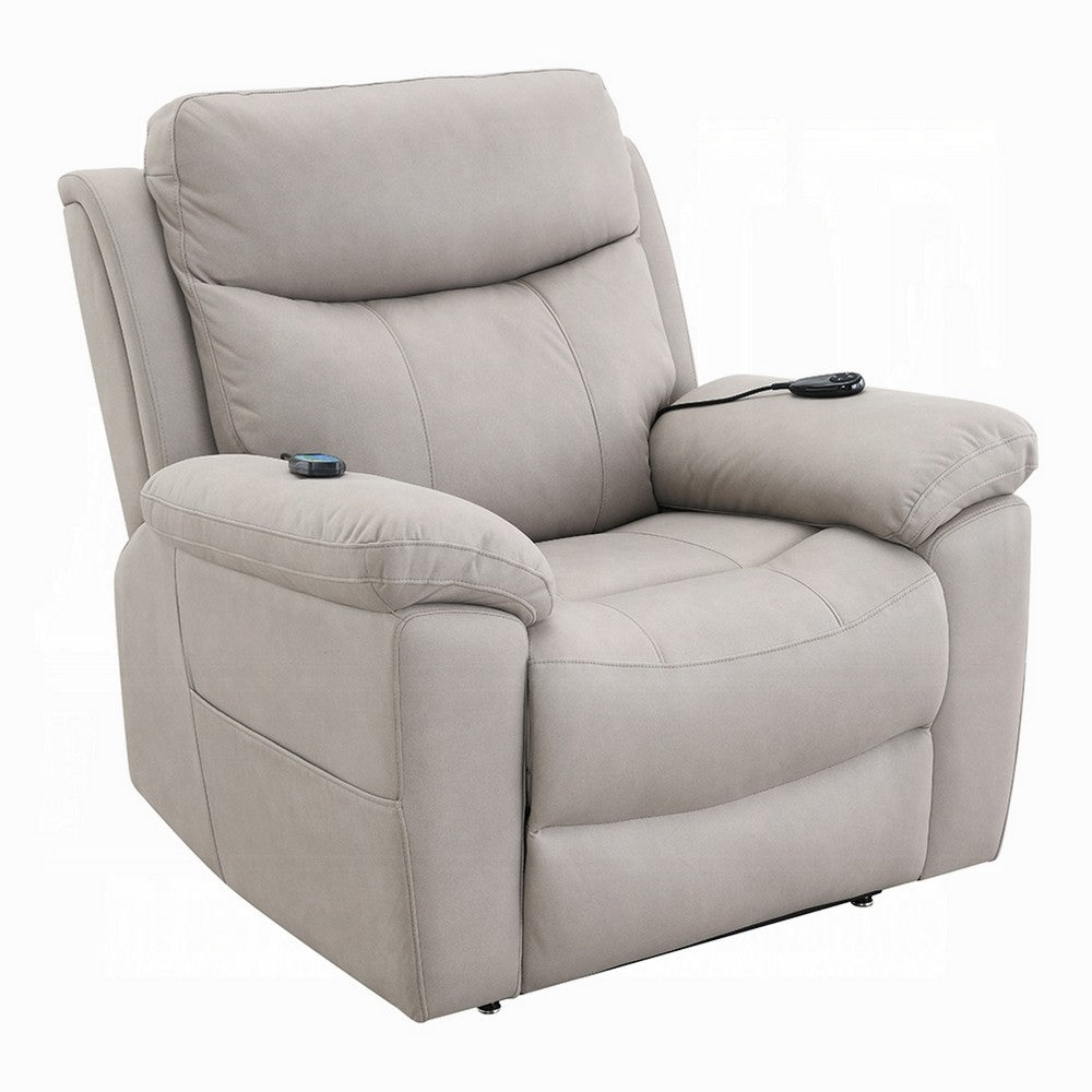 Cheru Power Motion Lift and Recliner Chair with Heated Massage, Gray -BM333942