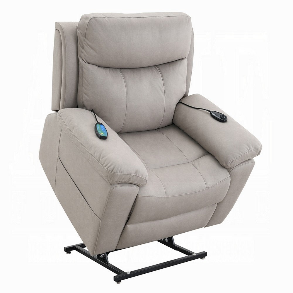 Cheru Power Motion Lift and Recliner Chair with Heated Massage, Gray -BM333942