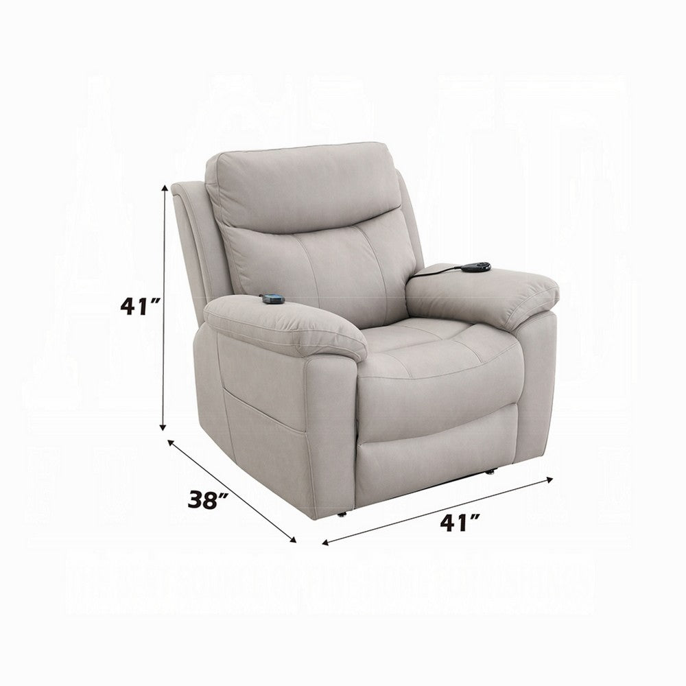 Cheru Power Motion Lift and Recliner Chair with Heated Massage, Gray -BM333942