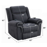 Seru Power Motion Lift and Recliner Chair, Heated Massage, Dark Gray -BM333943