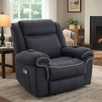 Seru Power Motion Lift and Recliner Chair, Heated Massage, Dark Gray -BM333943