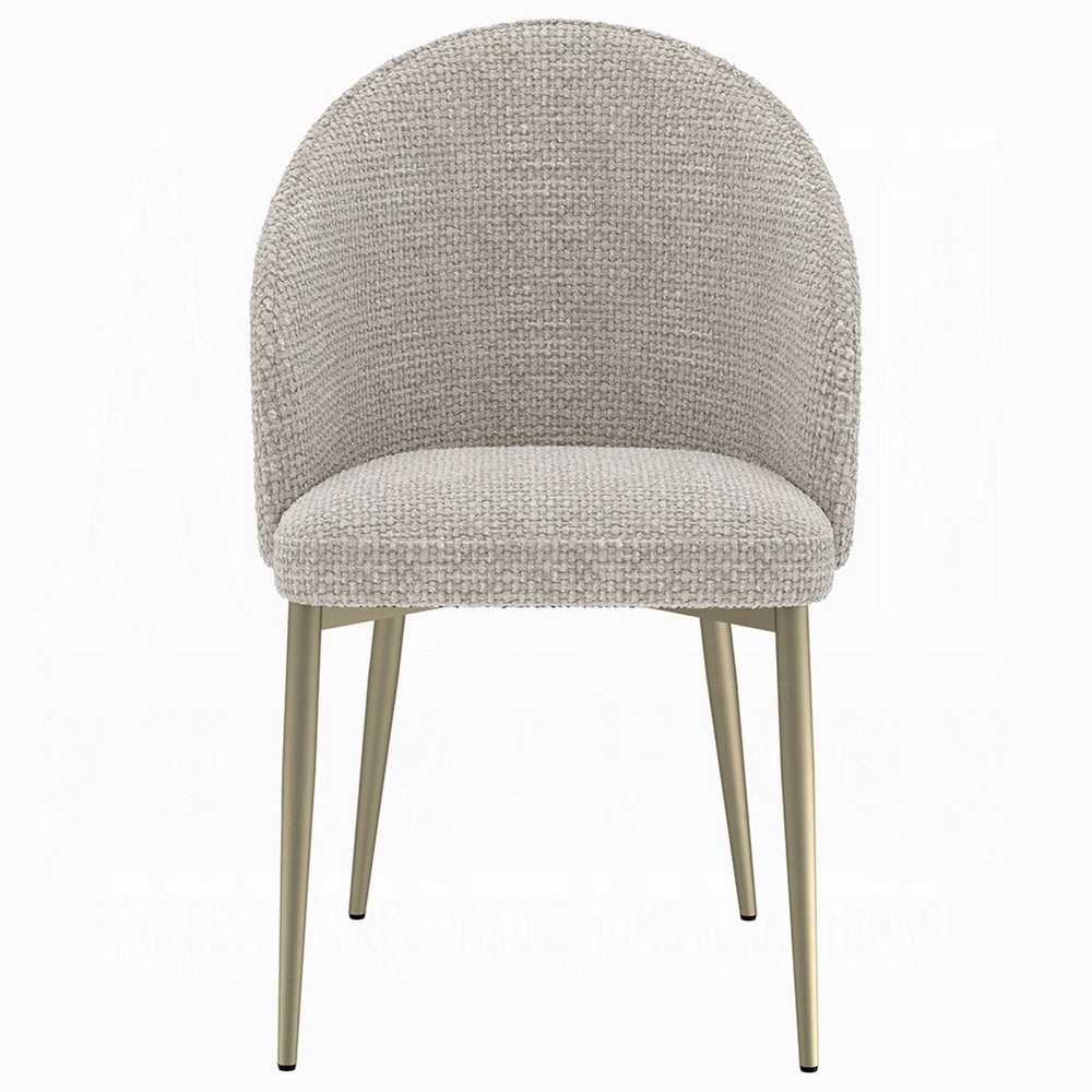 Geru Dining Side Chair Set of 2, Plush Padded Curved Back, Light Gray -BM333946