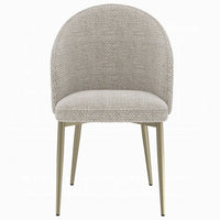 Geru Dining Side Chair Set of 2, Plush Padded Curved Back, Light Gray -BM333946