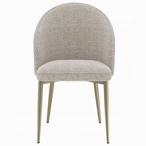 Geru Dining Side Chair Set of 2, Plush Padded Curved Back, Light Gray -BM333946