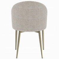 Geru Dining Side Chair Set of 2, Plush Padded Curved Back, Light Gray -BM333946