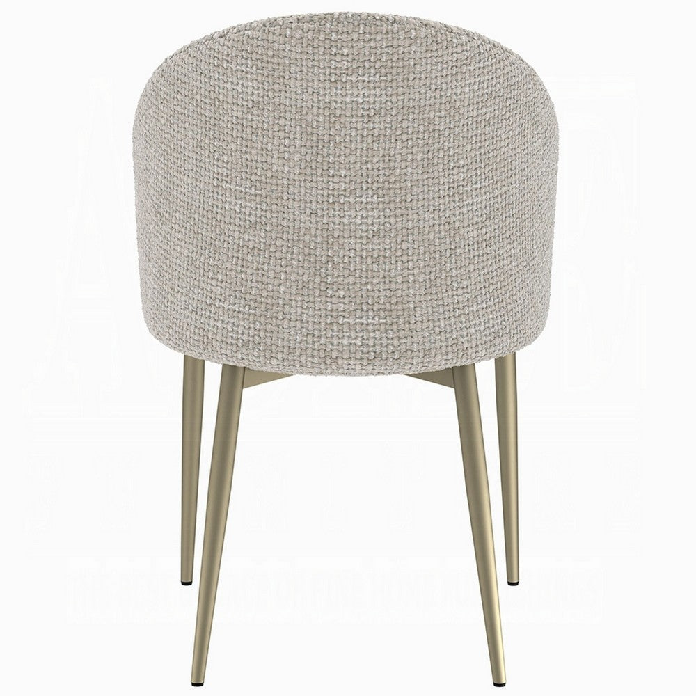 Geru Dining Side Chair Set of 2, Plush Padded Curved Back, Light Gray -BM333946