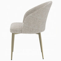 Geru Dining Side Chair Set of 2, Plush Padded Curved Back, Light Gray -BM333946