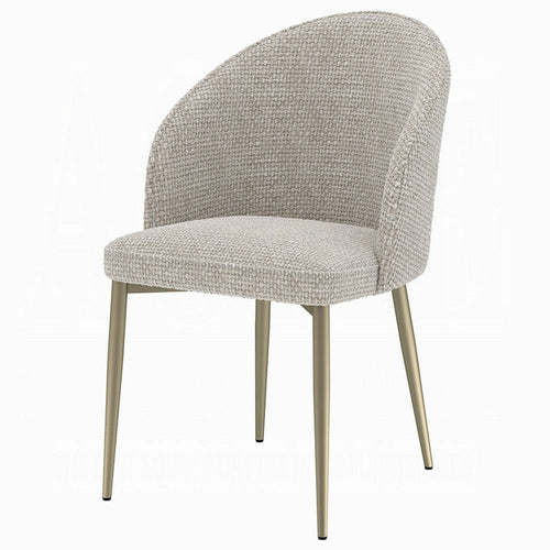Geru Dining Side Chair Set of 2, Plush Padded Curved Back, Light Gray -BM333946