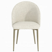 Geru Dining Side Chair Set of 2, Padded Curved Back Contemporary White -BM333947