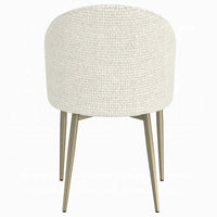Geru Dining Side Chair Set of 2, Padded Curved Back Contemporary White -BM333947