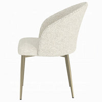 Geru Dining Side Chair Set of 2, Padded Curved Back Contemporary White -BM333947