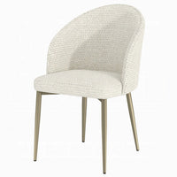 Geru Dining Side Chair Set of 2, Padded Curved Back Contemporary White -BM333947